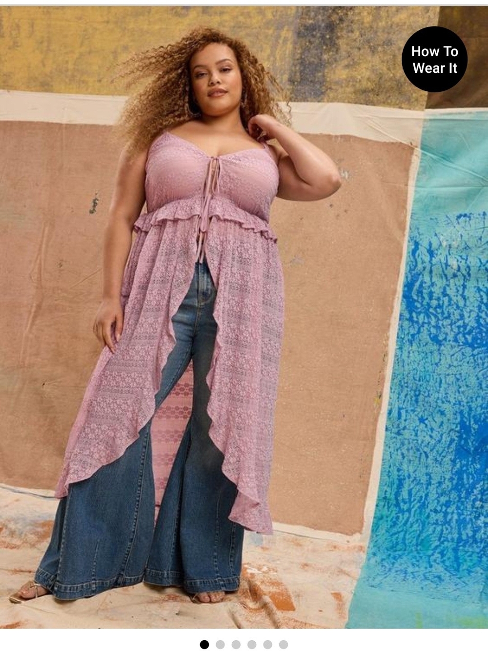 Torrid Festi Lace Tie-Front Tunic Top